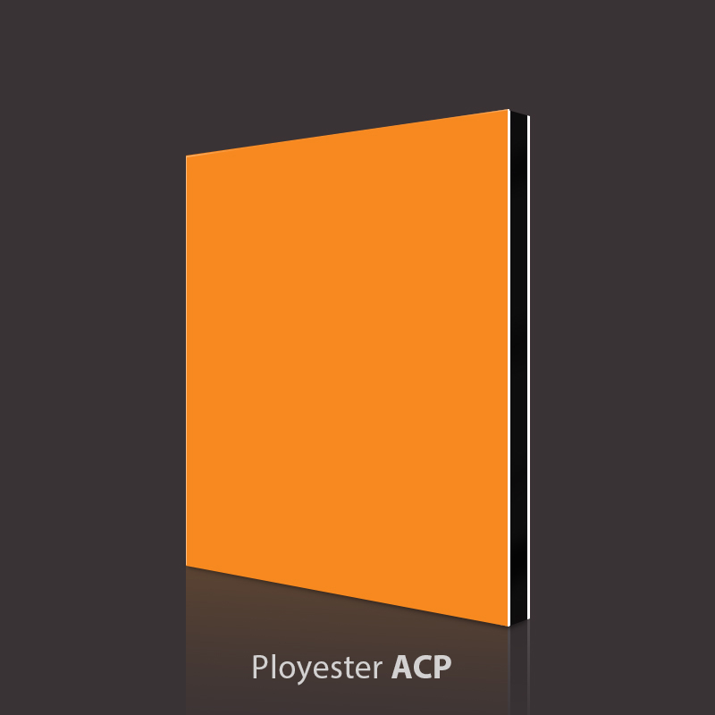 Orange kompositpanel i aluminium