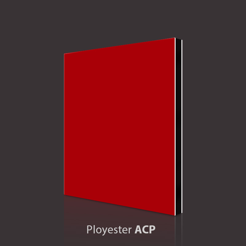 Rød PVDF aluminiumskompositpanel